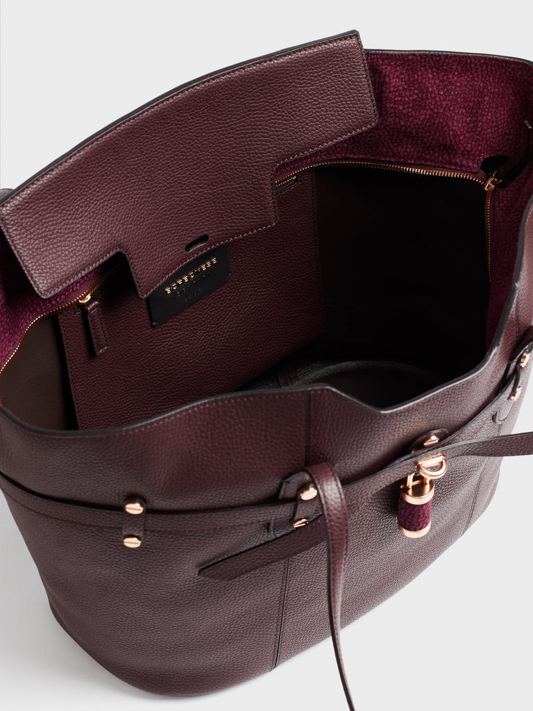 Leather shoulder bag - PREMIERE Shopping Bag Large - Borbonese