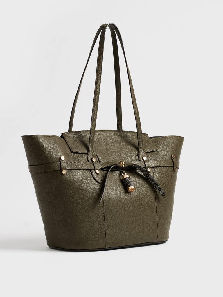 Leather shoulder bag - PREMIERE Shopping Bag Large - Borbonese