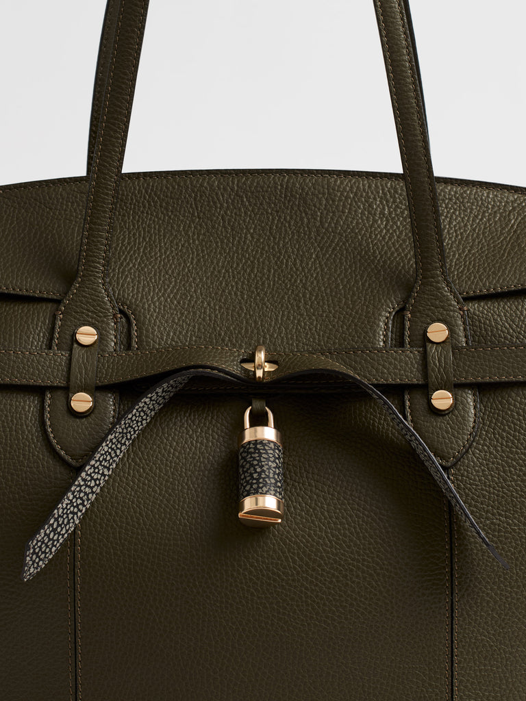 Leather shoulder bag - PREMIERE Shopping Bag Large - Borbonese