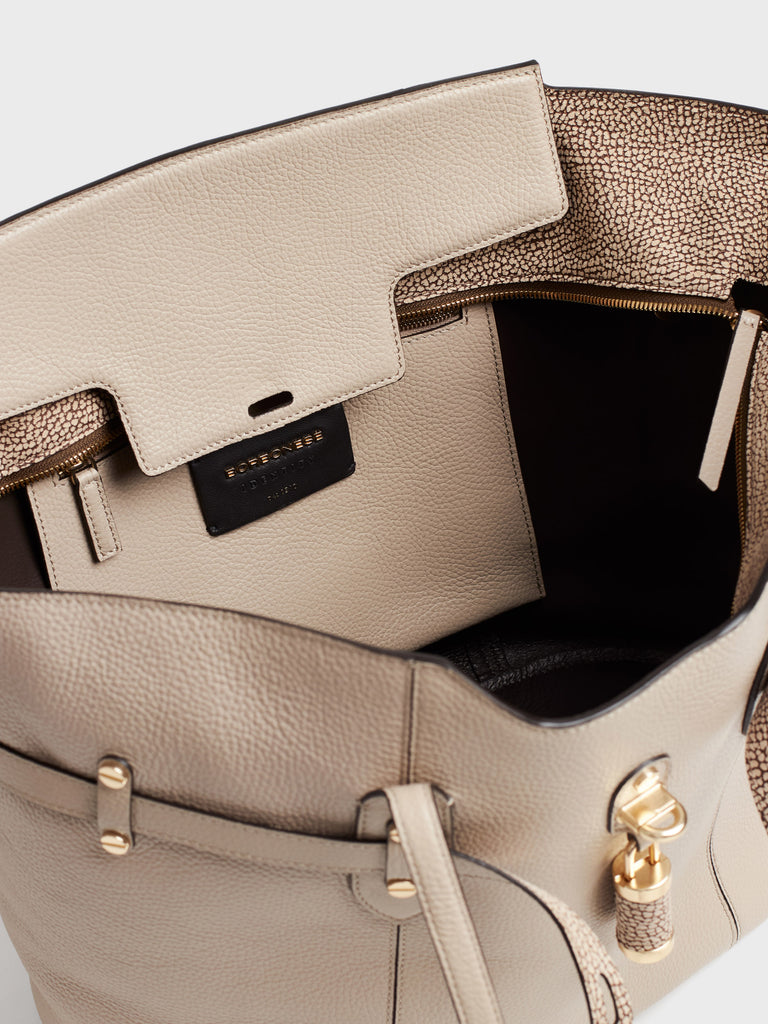 Leather shoulder bag - PREMIERE Shopping Bag Large - Borbonese