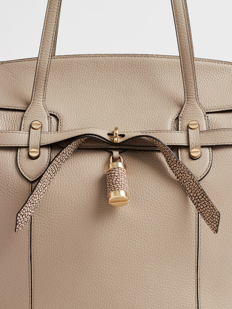 Leather shoulder bag - PREMIERE Shopping Bag Large - Borbonese