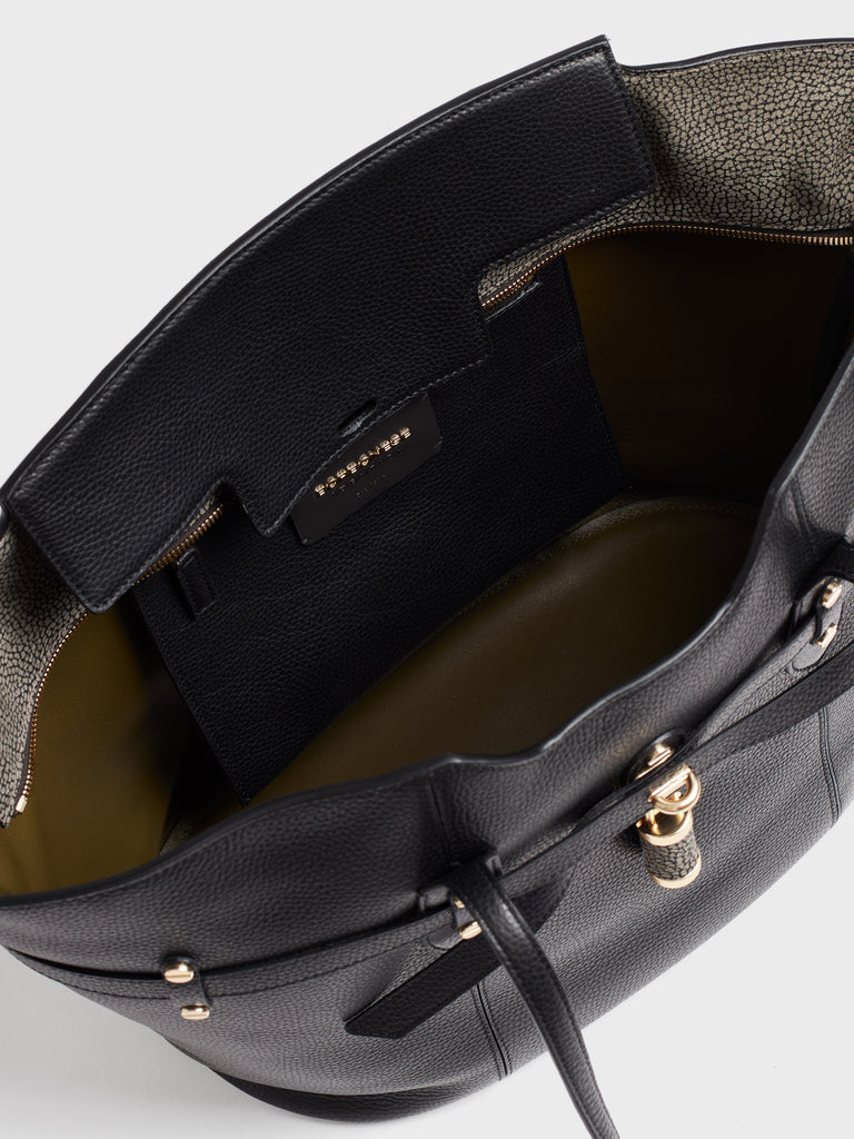 Leather shoulder bag - PREMIERE Shopping Bag Large - Borbonese
