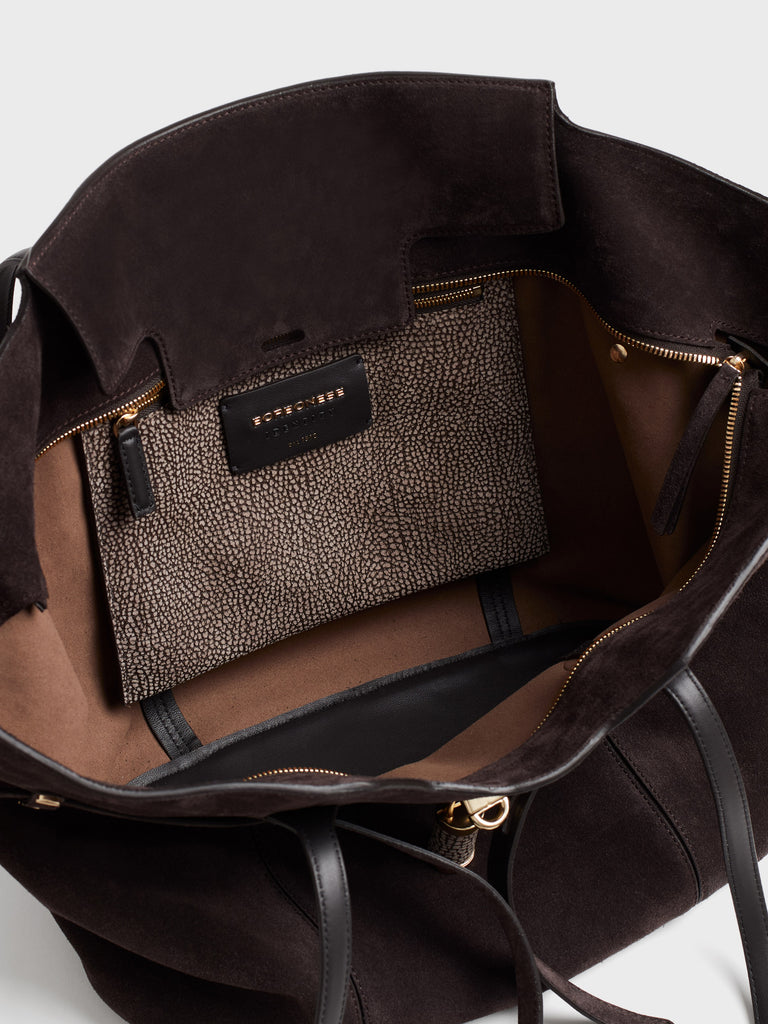 Leather shoulder bag - PREMIERE Shopping Bag Large - Borbonese