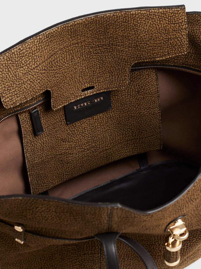 Borsa a spalla in Camoscio Op - PREMIERE BORSA SHOPPING LARGE - Borbonese