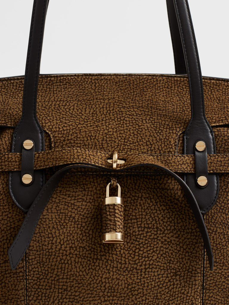 Borsa a spalla in Camoscio Op - PREMIERE BORSA SHOPPING LARGE - Borbonese