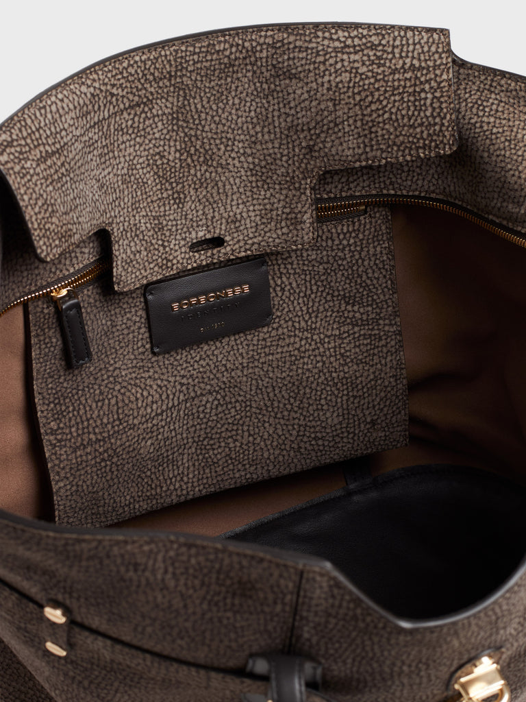 Borsa a spalla in Camoscio Op - PREMIERE BORSA SHOPPING LARGE - Borbonese