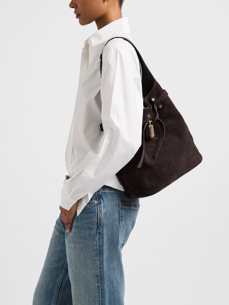 Borsa a spalla in pelle - PREMIERE SECCHIELLO MEDIUM - Borbonese