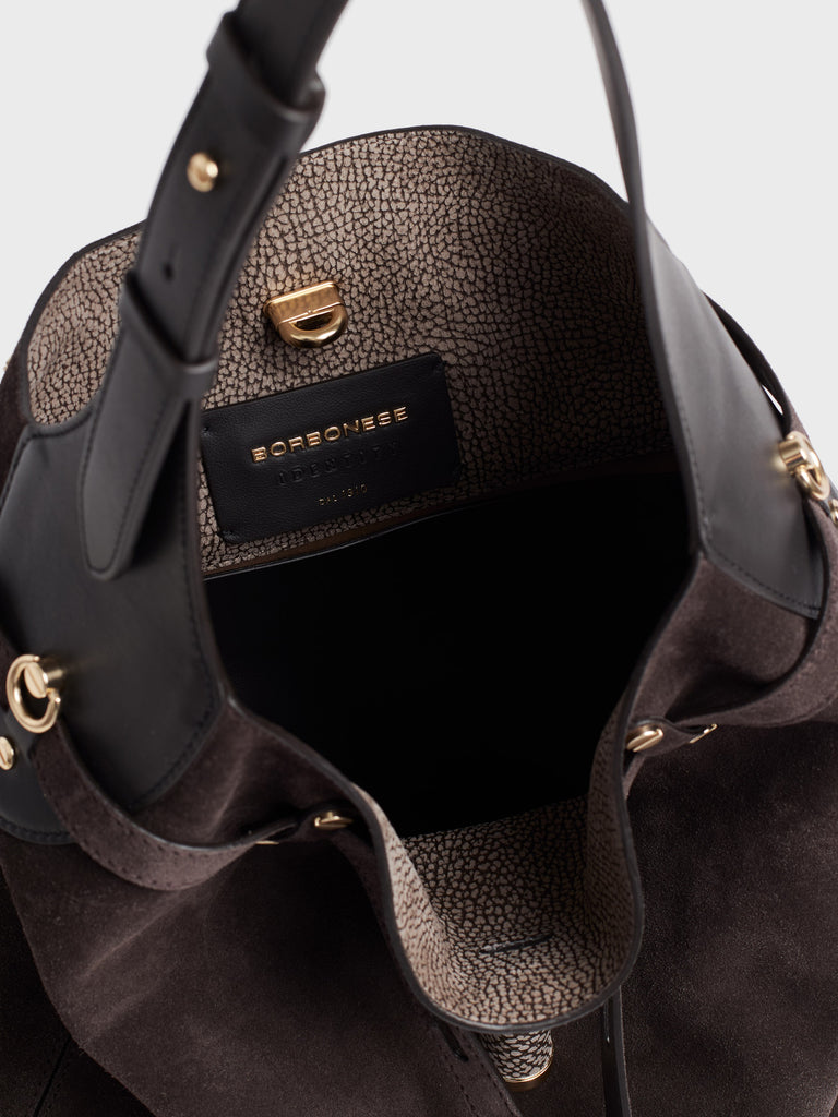Borsa a spalla in pelle - PREMIERE SECCHIELLO MEDIUM - Borbonese