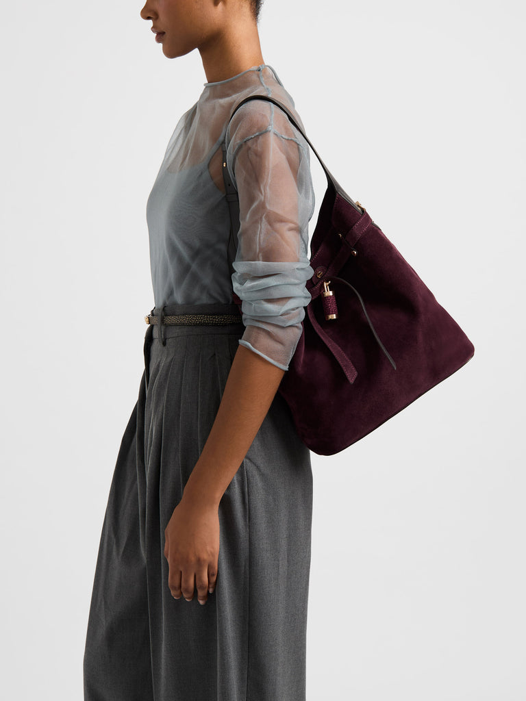 Borsa a spalla in pelle - PREMIERE SECCHIELLO MEDIUM - Borbonese