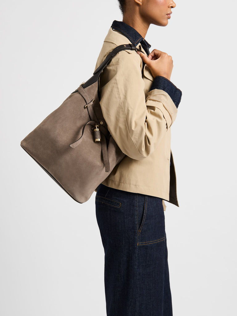 Borsa a spalla in pelle - PREMIERE SECCHIELLO MEDIUM - Borbonese