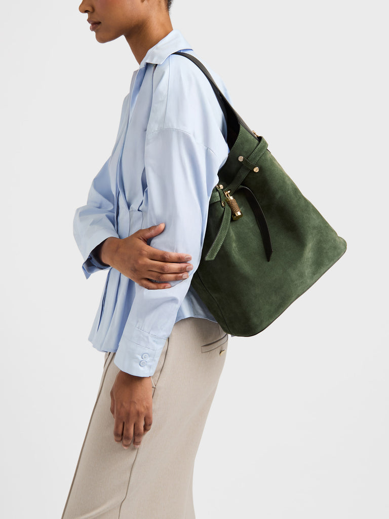 Borsa a spalla in pelle - PREMIERE SECCHIELLO MEDIUM - Borbonese