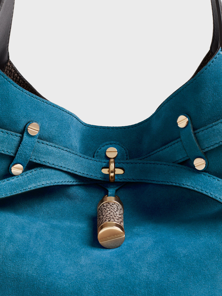 Leather shoulder bag - PREMIERE BUCKET BAG MEDIUM - Borbonese