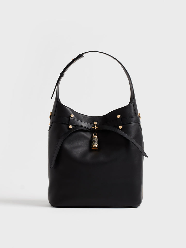 Leather shoulder bag - PREMIERE BUCKET BAG MEDIUM - Borbonese