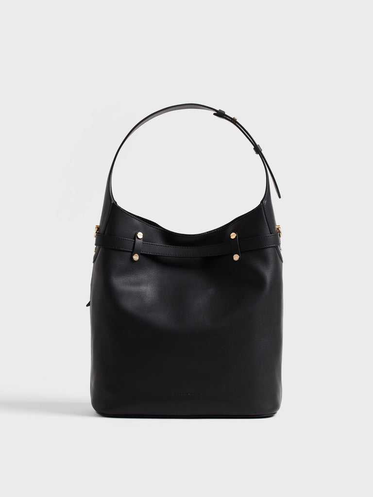 Leather shoulder bag - PREMIERE BUCKET BAG MEDIUM - Borbonese