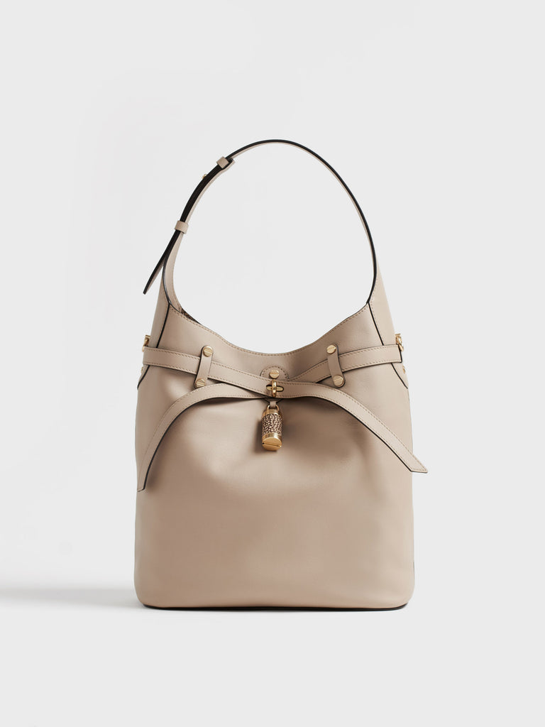 Leather shoulder bag - PREMIERE BUCKET BAG MEDIUM - Borbonese