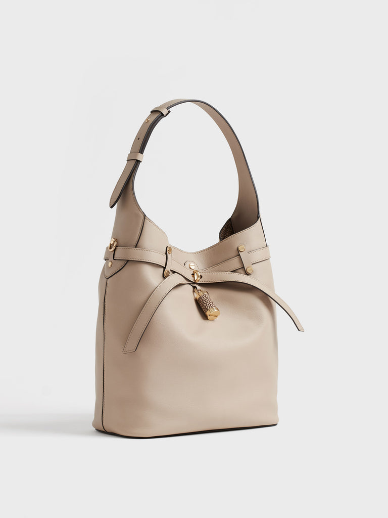 Leather shoulder bag - PREMIERE BUCKET BAG MEDIUM - Borbonese