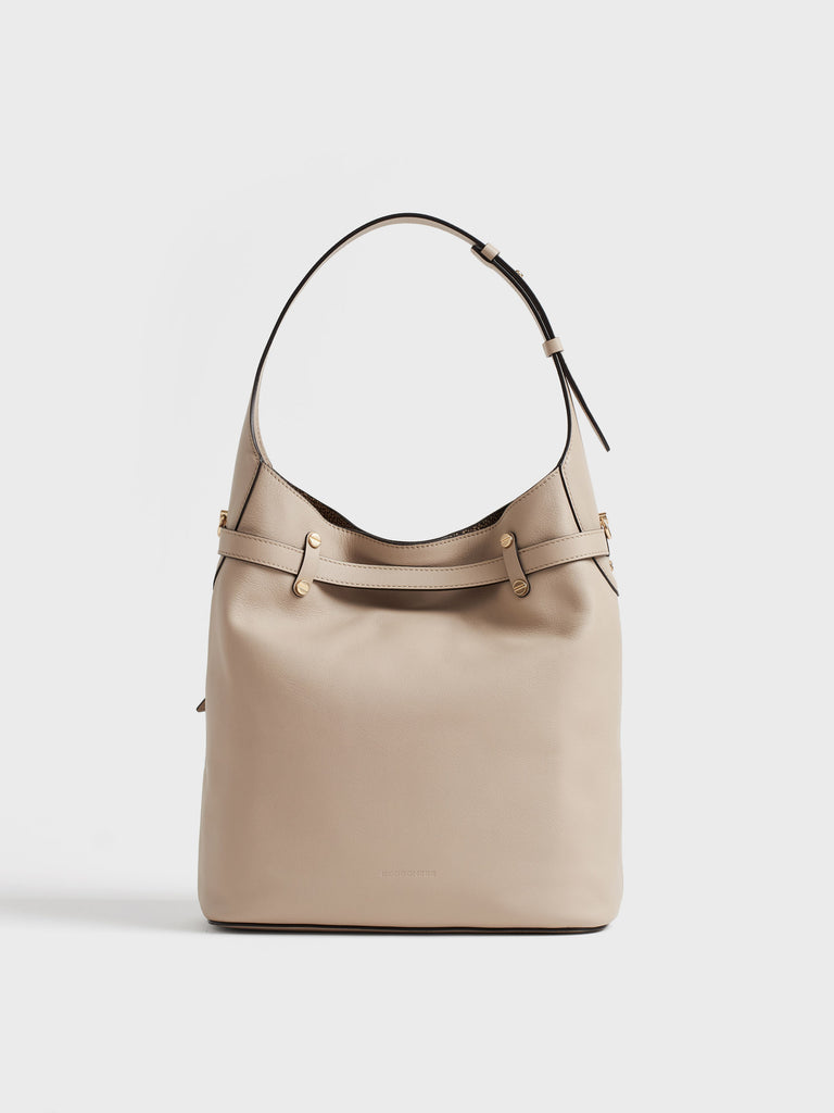 Leather shoulder bag - PREMIERE BUCKET BAG MEDIUM - Borbonese