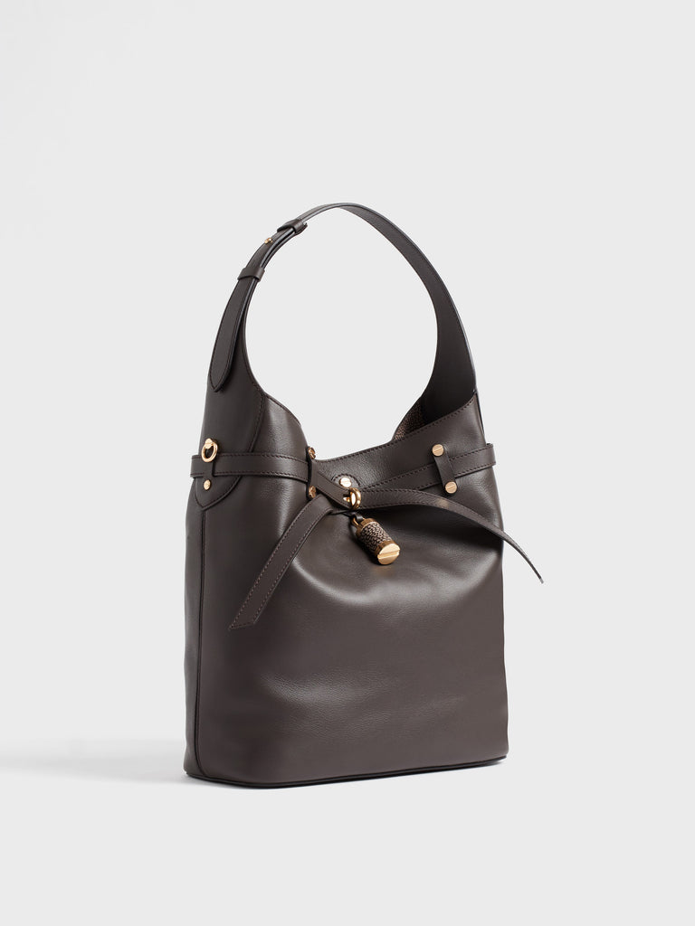 Borsa a spalla in pelle - PREMIERE SECCHIELLO MEDIUM - Borbonese