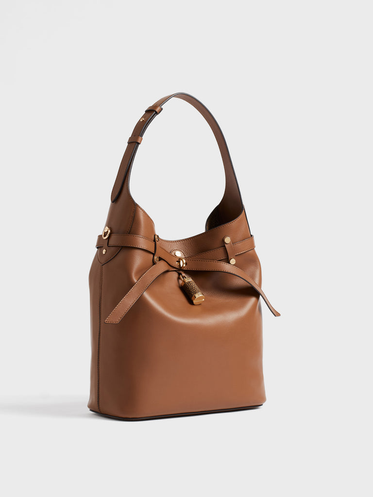 Borsa a spalla in pelle - PREMIERE SECCHIELLO MEDIUM - Borbonese
