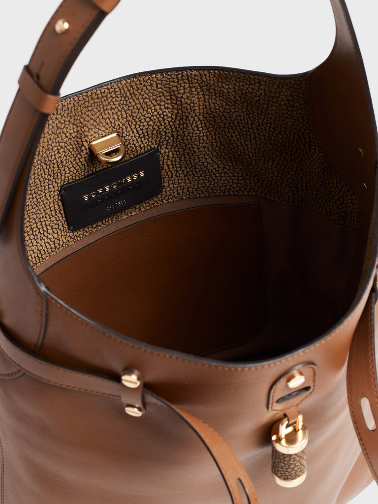 Borsa a spalla in pelle - PREMIERE SECCHIELLO MEDIUM - Borbonese