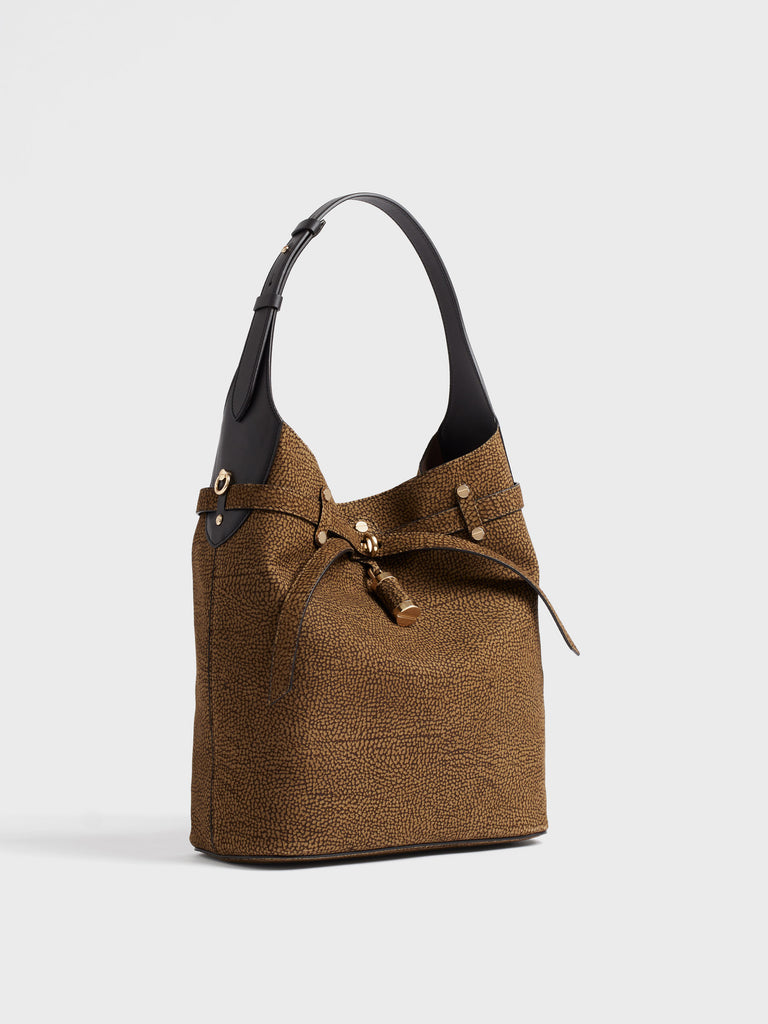 Borsa a spalla in pelle - PREMIERE SECCHIELLO MEDIUM - Borbonese