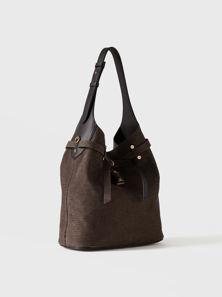 Borsa a spalla in pelle - PREMIERE SECCHIELLO MEDIUM - Borbonese
