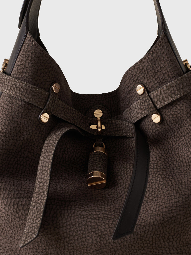 Borsa a spalla in pelle - PREMIERE SECCHIELLO MEDIUM - Borbonese