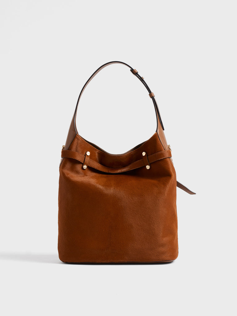 Borsa a spalla in pelle - PREMIERE SECCHIELLO MEDIUM - Borbonese