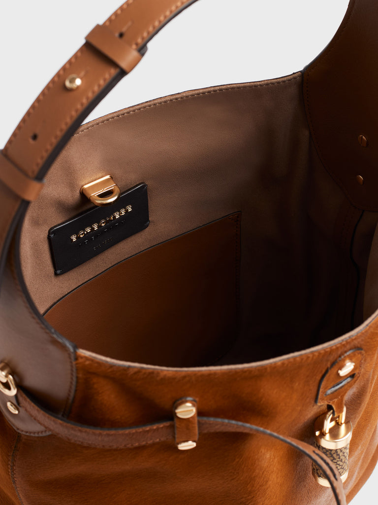 Borsa a spalla in pelle - PREMIERE SECCHIELLO MEDIUM - Borbonese