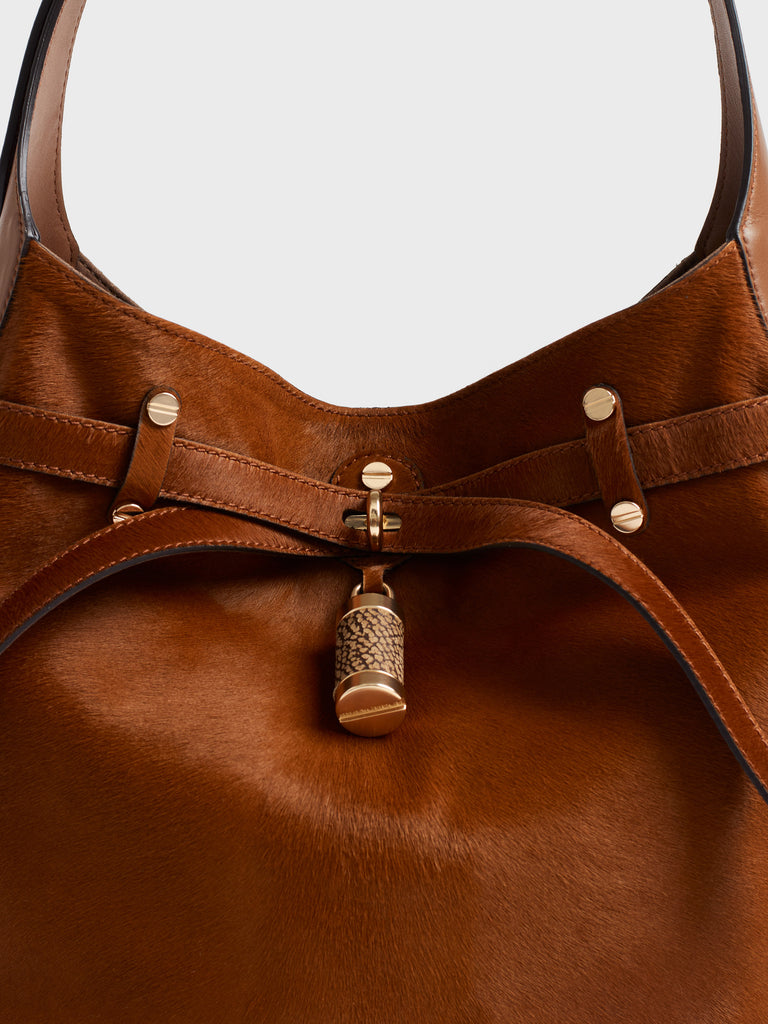 Borsa a spalla in pelle - PREMIERE SECCHIELLO MEDIUM - Borbonese