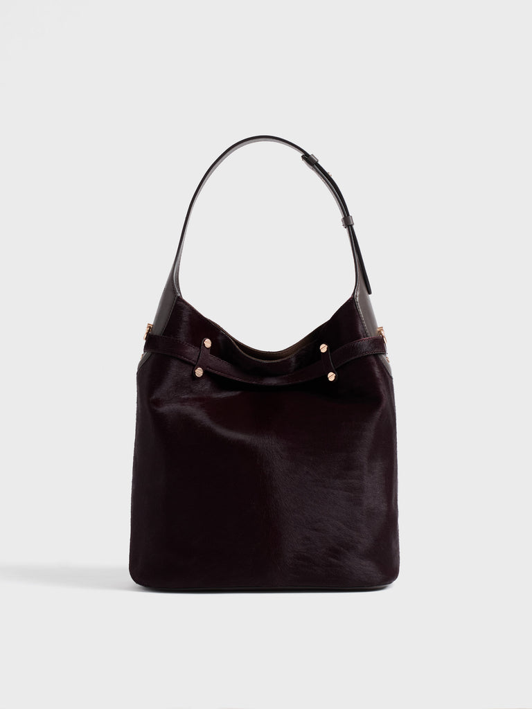Leather shoulder bag - PREMIERE BUCKET BAG MEDIUM - Borbonese