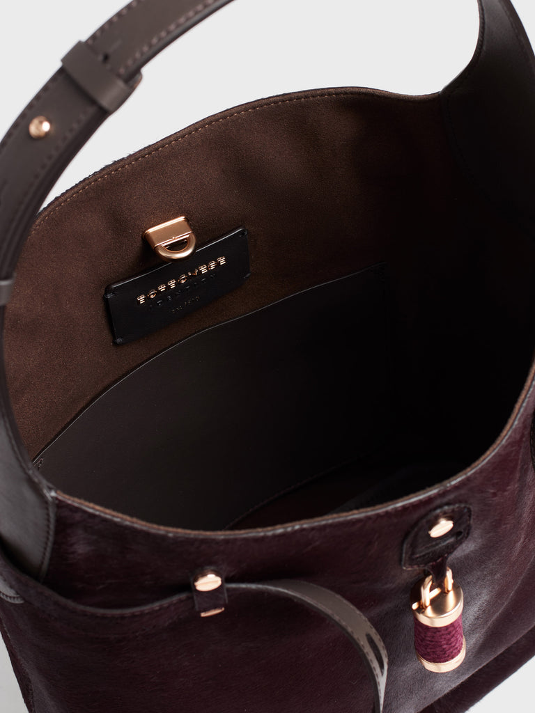 Leather shoulder bag - PREMIERE BUCKET BAG MEDIUM - Borbonese