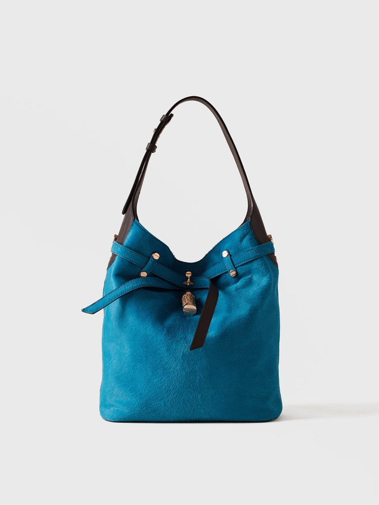 Leather shoulder bag - PREMIERE BUCKET BAG MEDIUM - Borbonese