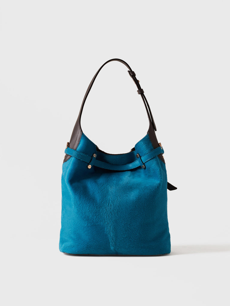 Leather shoulder bag - PREMIERE BUCKET BAG MEDIUM - Borbonese