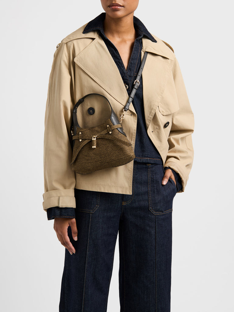 Borsa a tracolla in Camoscio Op - B-HALO BORSA MINI  - Borbonese