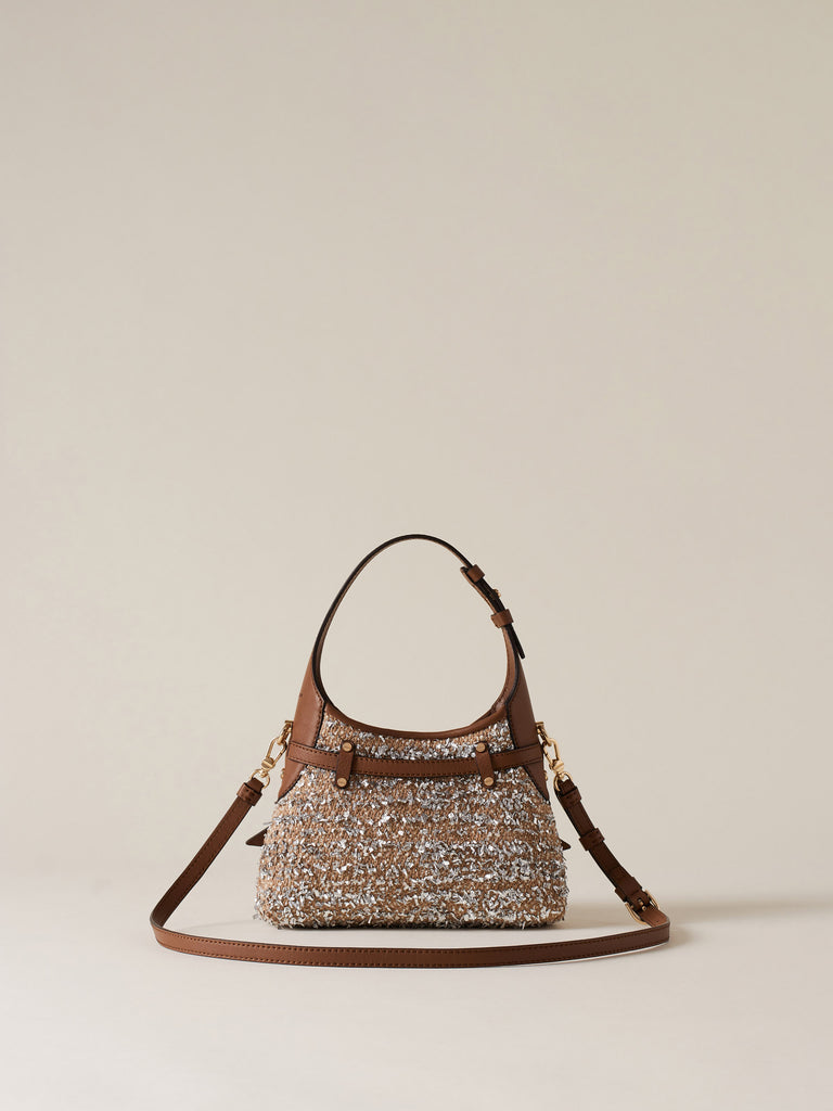 Borsa a tracolla in Tessuto bouclè - HALO MINI BAG - Borbonese