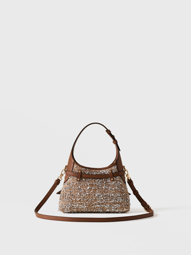 Borsa a tracolla in Tessuto bouclè - HALO MINI BAG - Borbonese