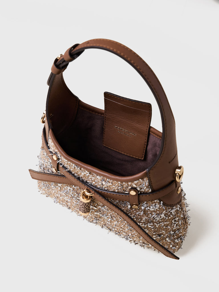 Borsa a tracolla in Tessuto bouclè - HALO MINI BAG - Borbonese