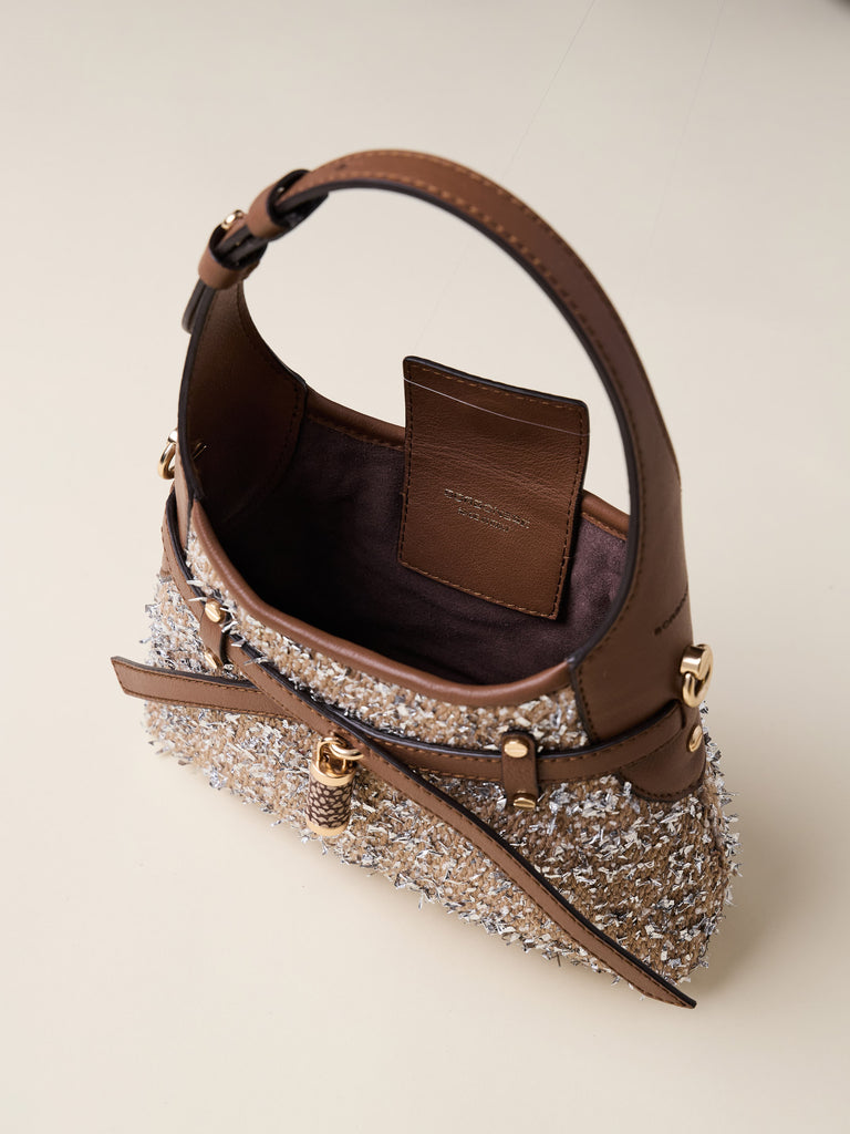 Borsa a tracolla in Tessuto bouclè - HALO MINI BAG - Borbonese