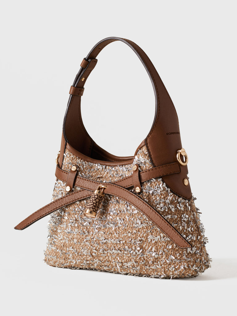 Borsa a tracolla in Tessuto bouclè - HALO MINI BAG - Borbonese