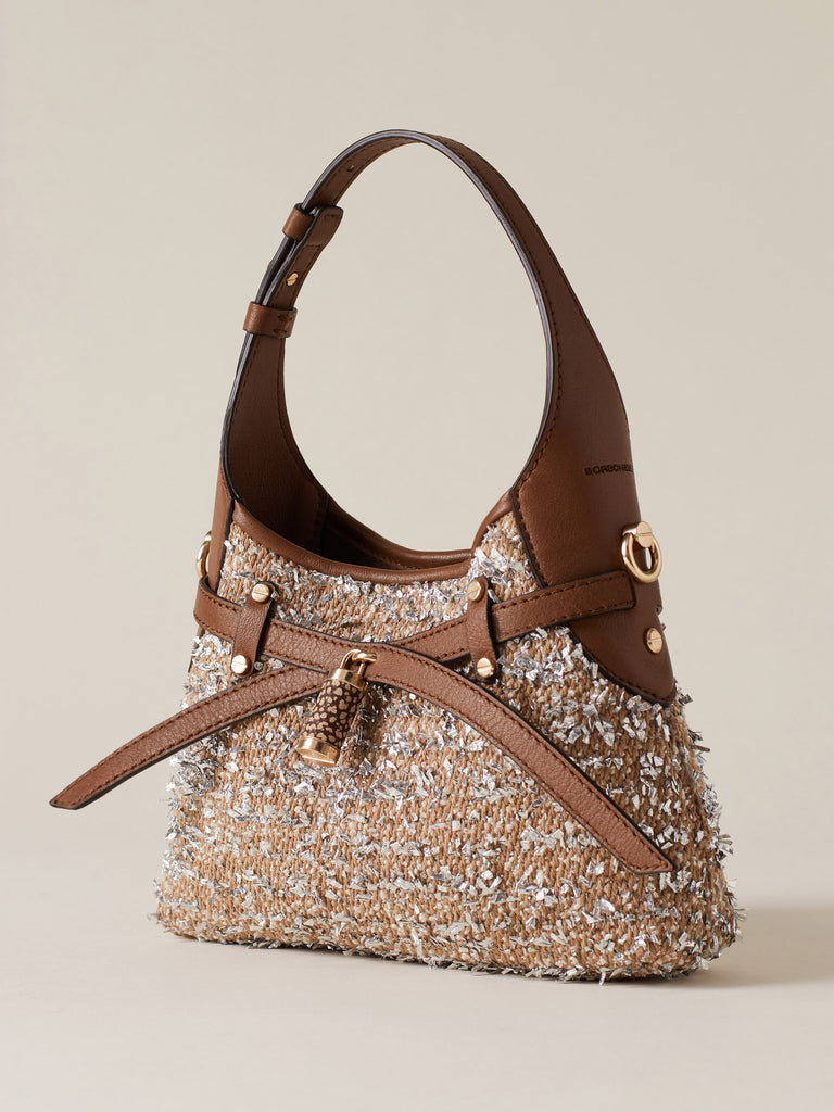 Borsa a tracolla in Tessuto bouclè - HALO MINI BAG - Borbonese