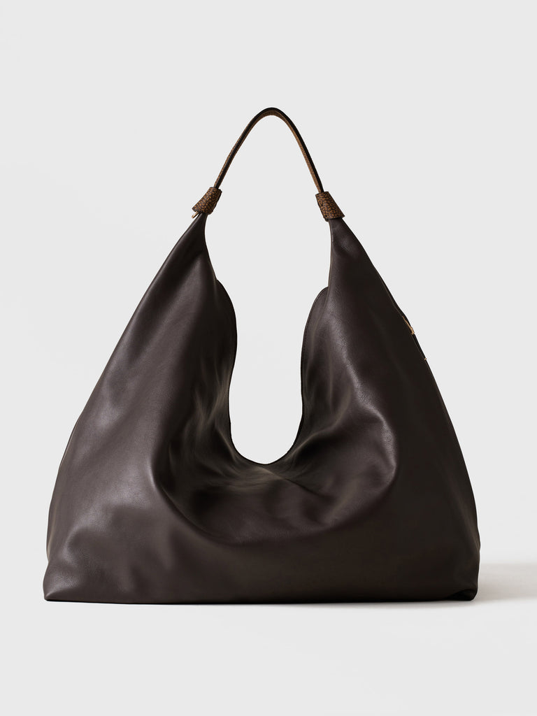 Borsa  a mano in pelle di vitello - PLIE BORSA HOBO LARGE - Borbonese
