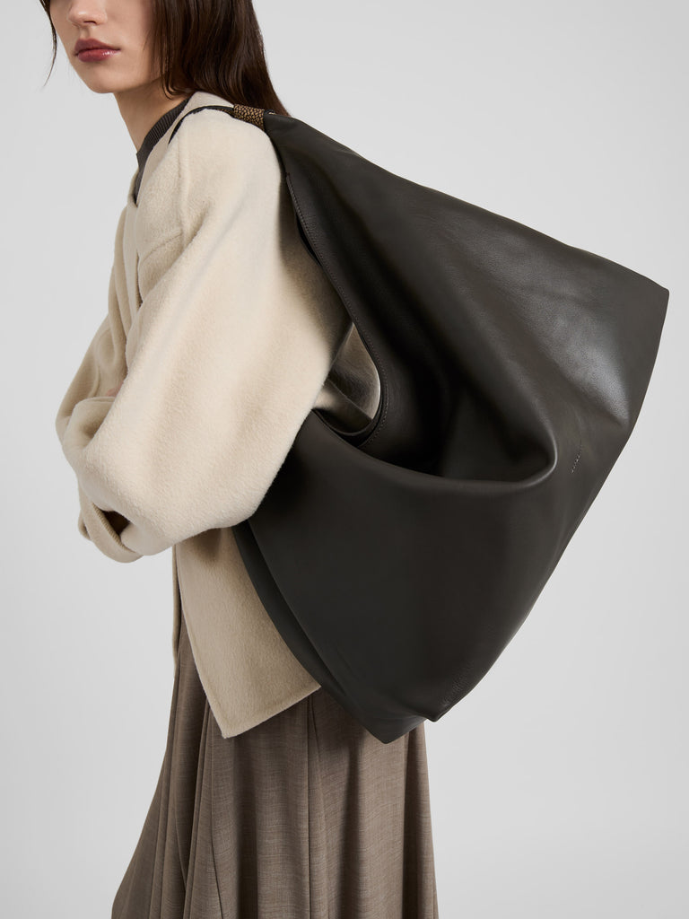 Borsa  a mano in pelle di vitello - PLIE BORSA HOBO LARGE - Borbonese