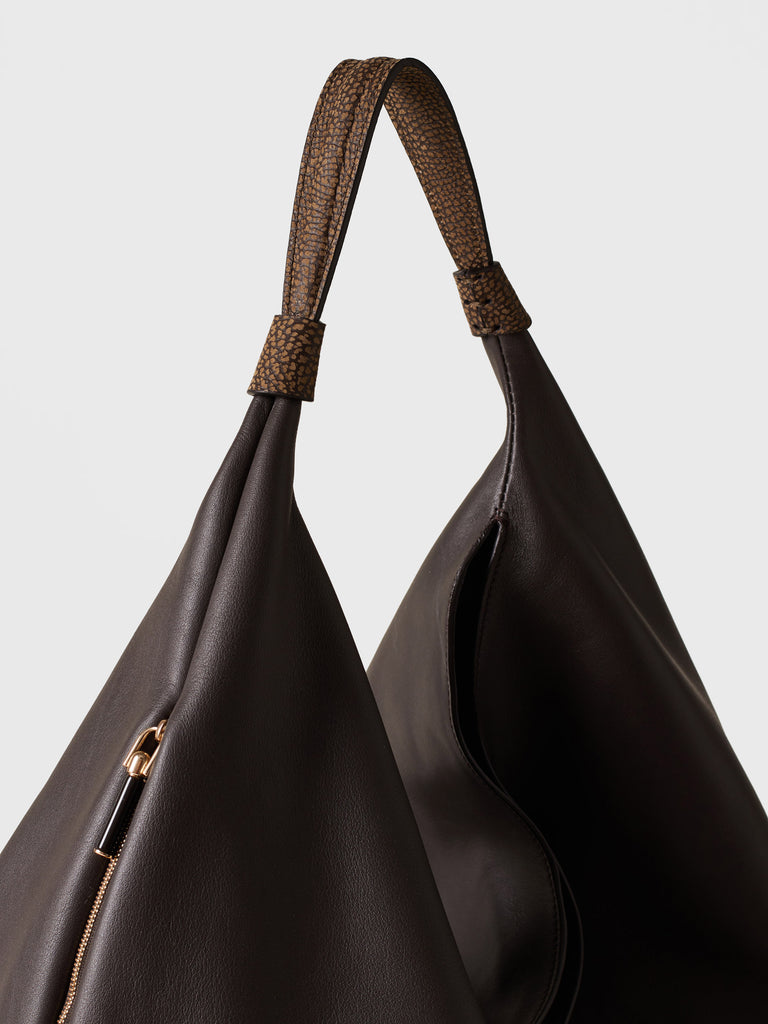 Borsa  a mano in pelle di vitello - PLIE BORSA HOBO LARGE - Borbonese