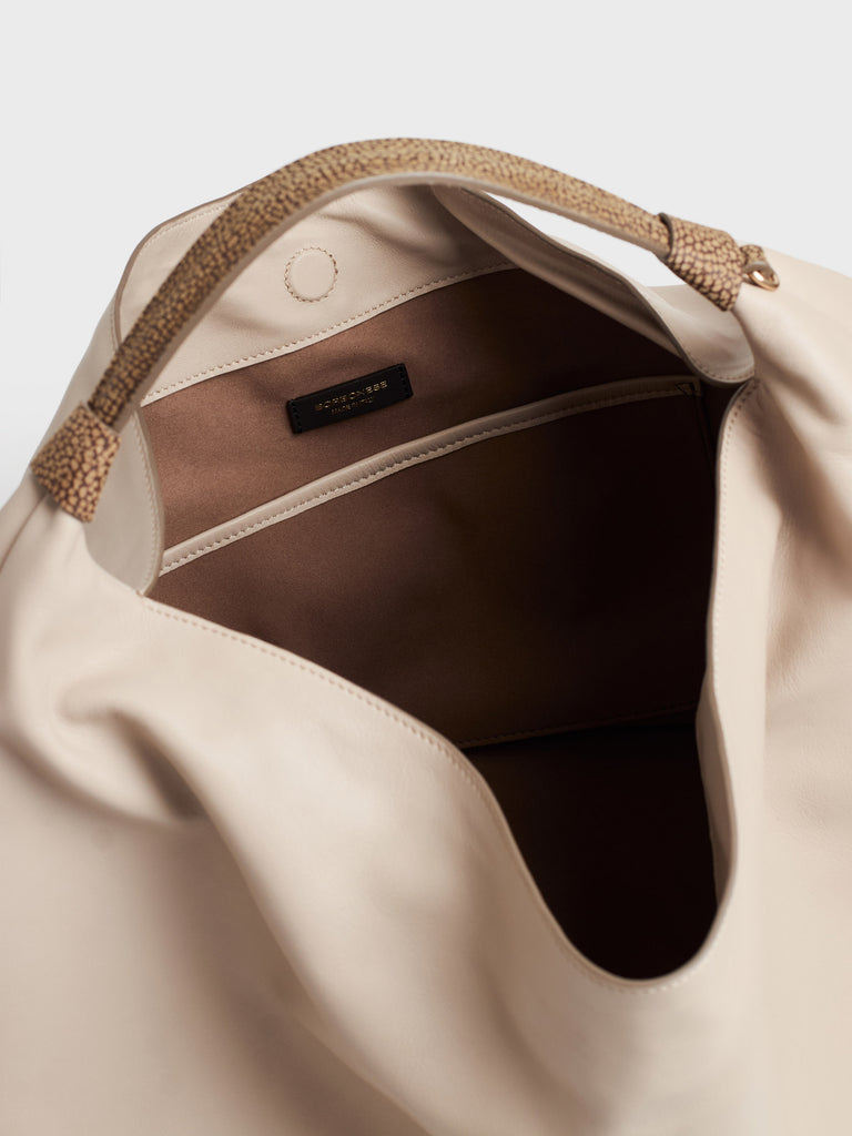 Calfskin handbag - PLIE HOBO BAG LARGE - Borbonese
