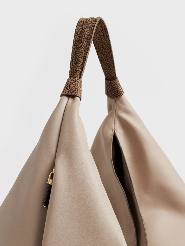 Calfskin handbag - PLIE HOBO BAG LARGE - Borbonese