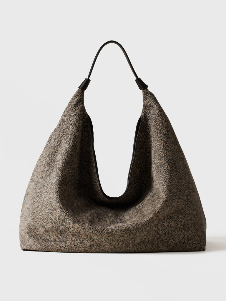 Borsa  a mano in pelle di vitello - PLIE BORSA HOBO LARGE - Borbonese
