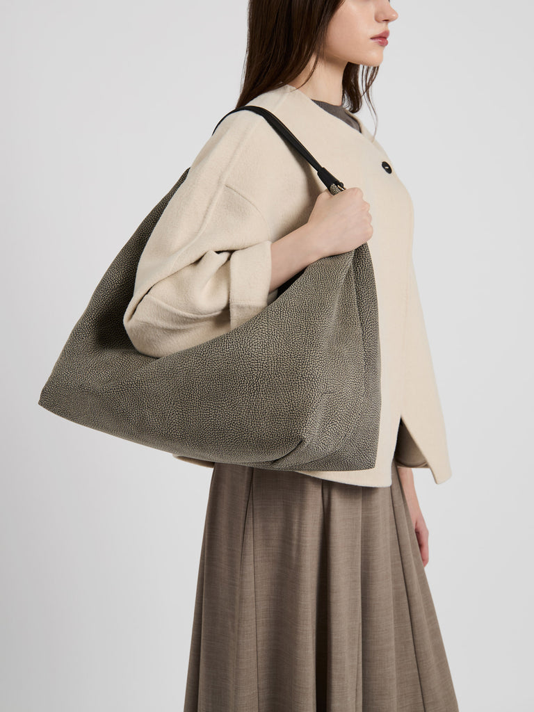 Borsa  a mano in pelle di vitello - PLIE BORSA HOBO LARGE - Borbonese