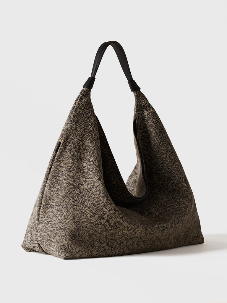 Borsa  a mano in pelle di vitello - PLIE BORSA HOBO LARGE - Borbonese
