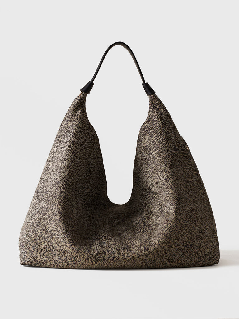 Borsa  a mano in pelle di vitello - PLIE BORSA HOBO LARGE - Borbonese